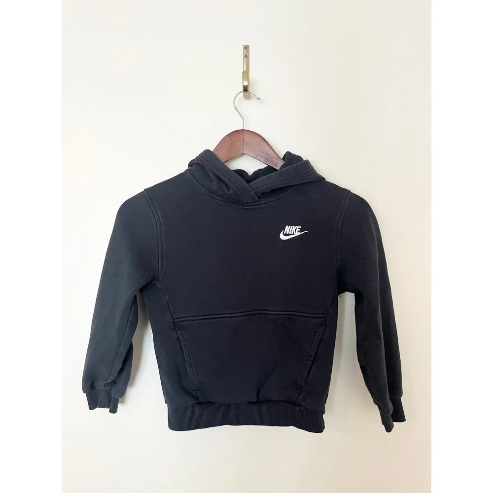 NIKE Kids Black Pullover Hoodie Sweatshirt Everyday Logo‎ | Youth Small